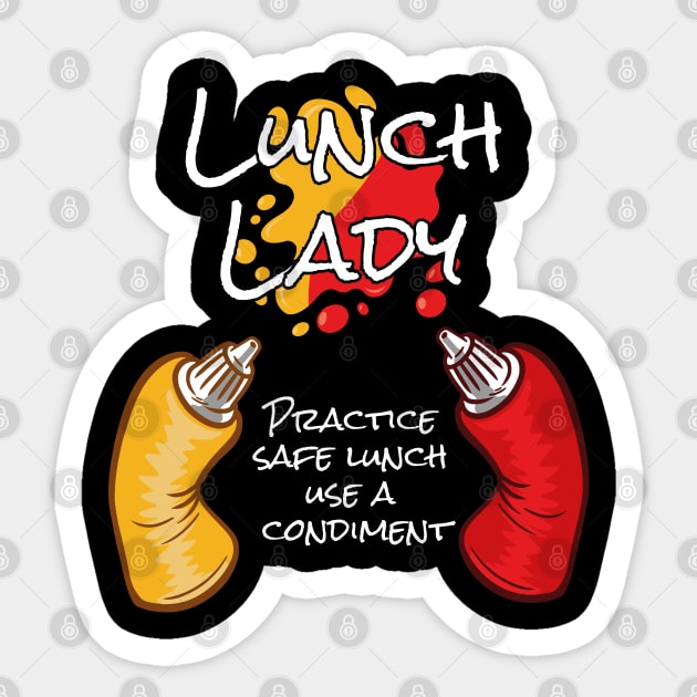 Lunch Lady Practice Safe Lunch School and Lunch Lady Sticker by Riffize